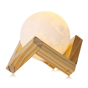 UE3D008 Rechargeable Touch Switch 3D Print Moon Lamp Decor Gift