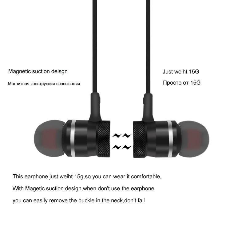 XT6 5.0 Bluetooth Earphone Sports Neckband Magnetic Wireless Stereo Earbuds Music Metal Headphones With