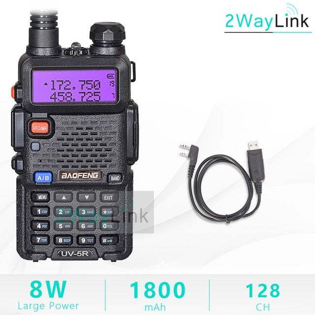 Upgrade 8W Baofeng UV-5R 8W Walkie Talkie 10 km uv5r walkie-talkie hunting Ham Radio 10KM Baofeng UV-9R UV-82 UV-8HX UV-XR uv 5r