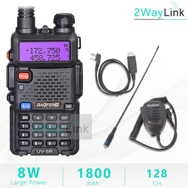 Upgrade 8W Baofeng UV-5R 8W Walkie Talkie 10 km uv5r walkie-talkie hunting Ham Radio 10KM Baofeng UV-9R UV-82 UV-8HX UV-XR uv 5r